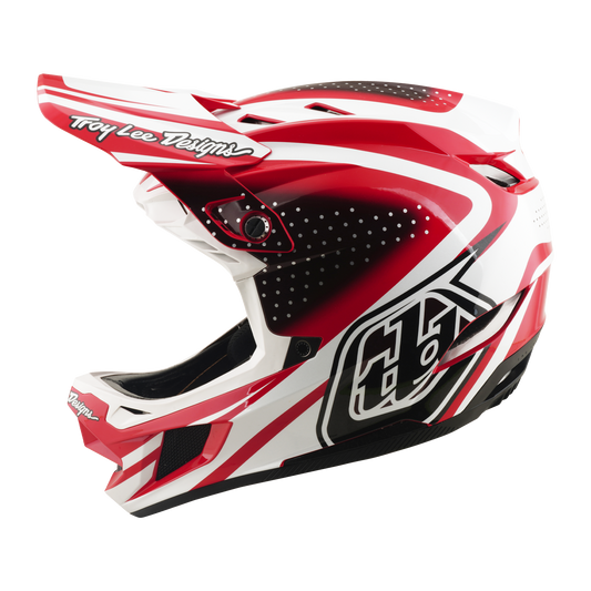 TROY LEE DESIGNS D4 POLYACRYLITE MIPS THE LINE MTB-hjälm Röd/Vit