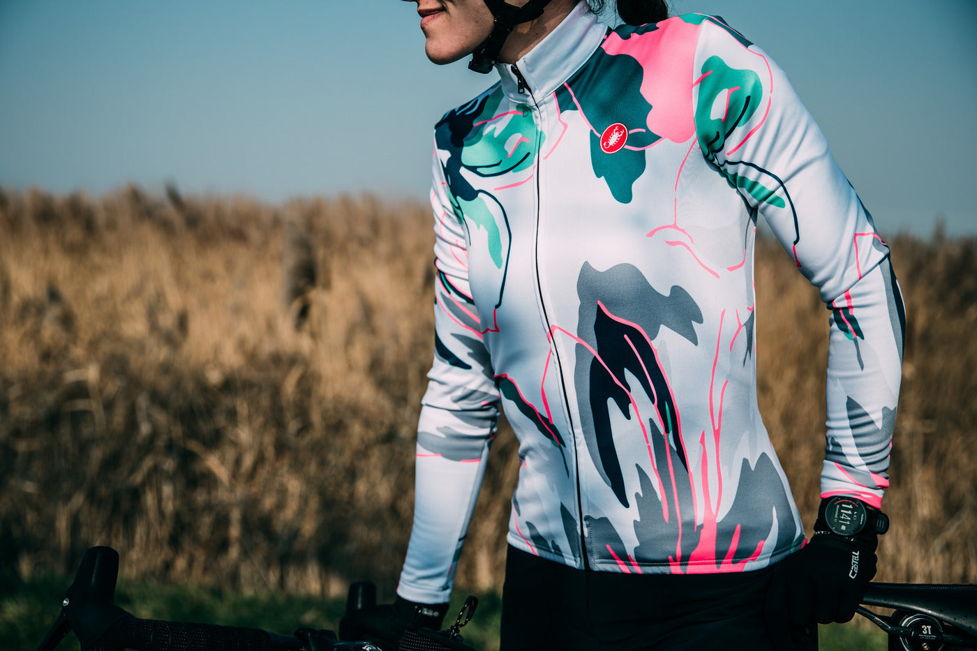 CASTELLI UNLIMITED THERMAL Långärmad Jersey, dam Grå/Blå