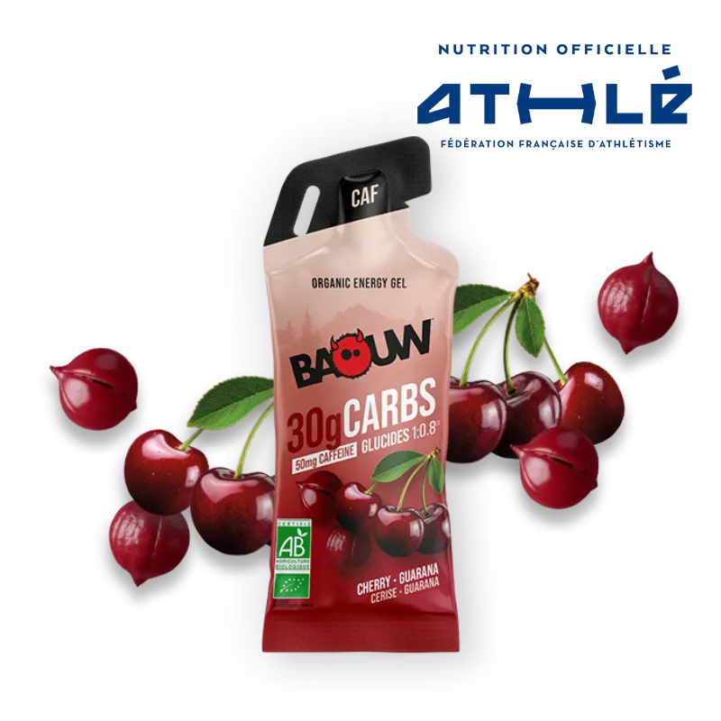 Energigel BAOW (44g) Citron/Körsbär/Koffeinhaltig Guarana