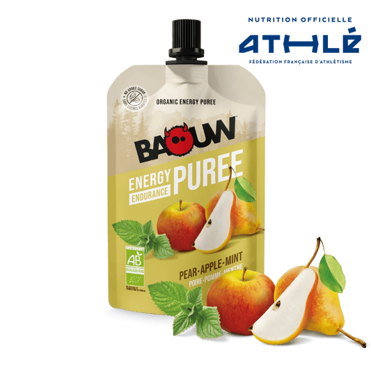 BAOUW Ekologiskt recept Fruktenergipuré Päron/Apple/Minta (90g)