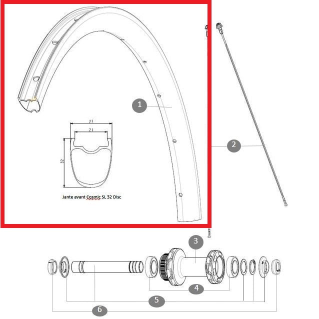 MAVIC COSMIC SL/SLS 32 Disc Front Wheel Kit