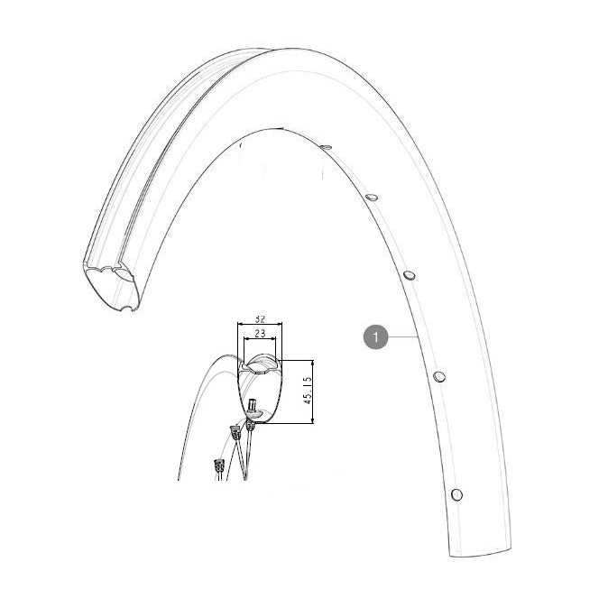 MAVIC COSMIC SL4 45 23 mm framhjulssats
