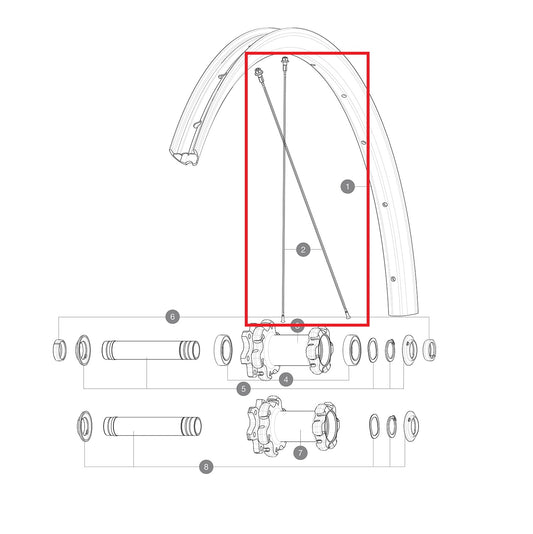 KIT 12 FRT/REAR CROSSMAX PRO CARBON 29'' EXTRA FLAT SPOKE 291MM + ALU BLACK NIPPL.WASH