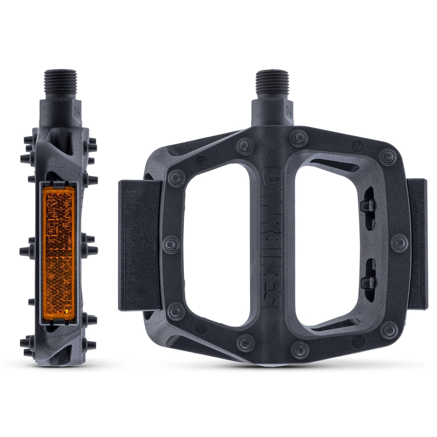 DMR V6 plattpedaler med reflexer Svart
