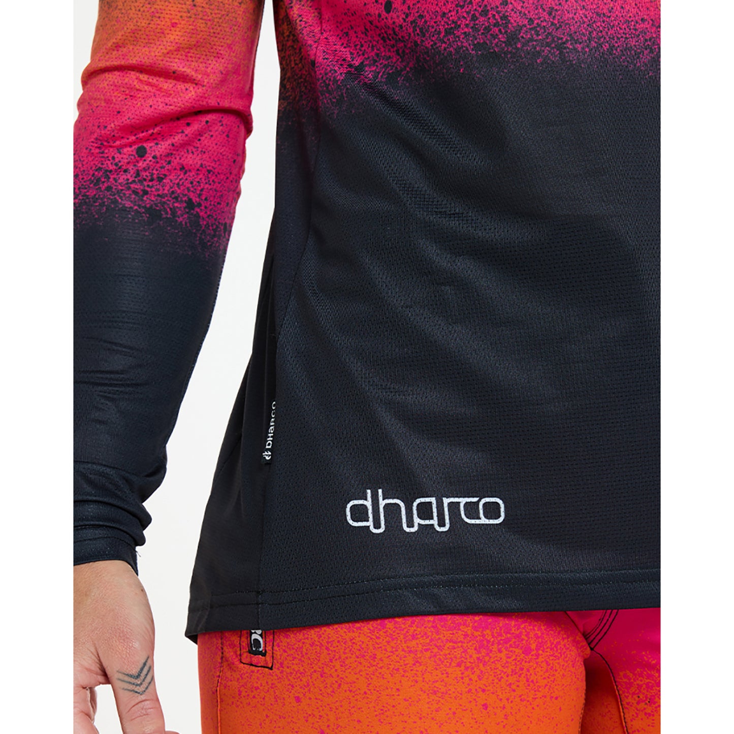 Damtröja DHARCO RACE BLACK SNAKE med lång ärm Svart/Orange
