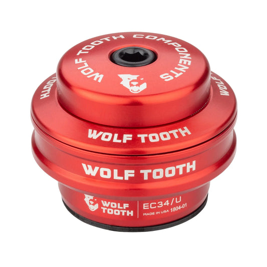 Hög kåpa för WOLF TOOTH PREMIUM 1"1/8 EC34 Stack 16 mm röd extern styrsats
