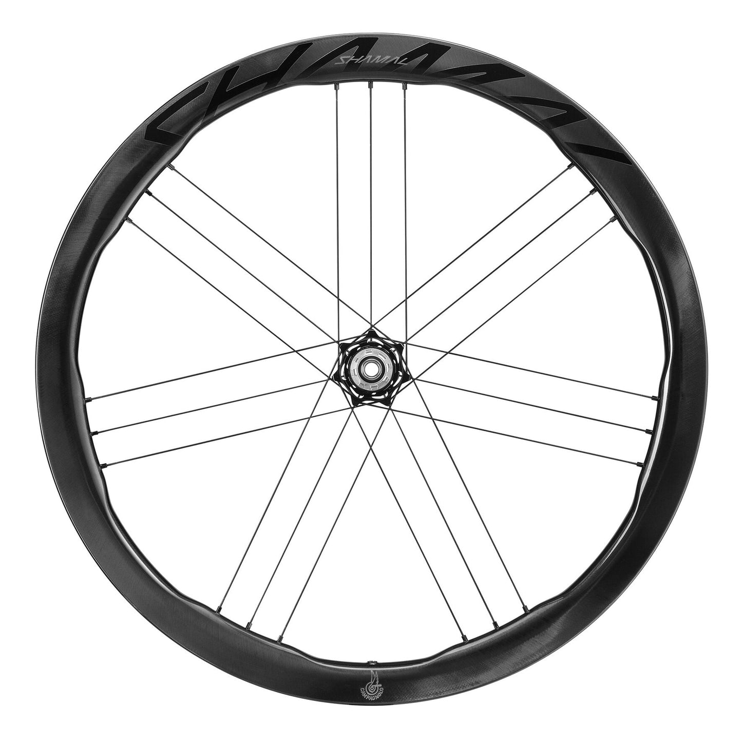 Ett par CAMPAGNOLO SHAMAL DUAL PROFILE CARBON C23-hjul, Tubeless Ready (Center Lock)