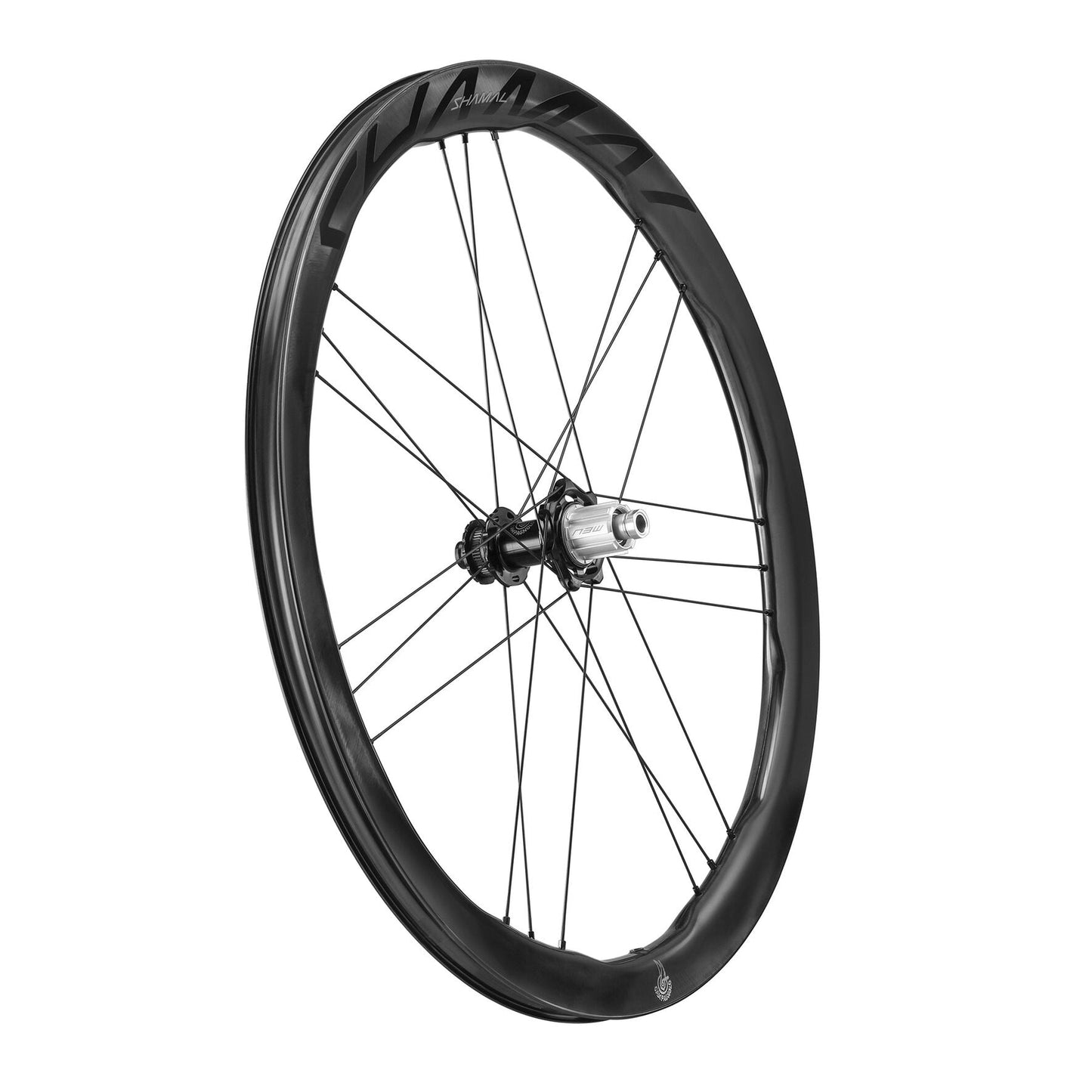 Ett par CAMPAGNOLO SHAMAL DUAL PROFILE CARBON C23-hjul, Tubeless Ready (Center Lock)