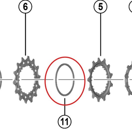 12V SHIMANO Kassettdistans för Dura Ace/Ultegra/105 1mm