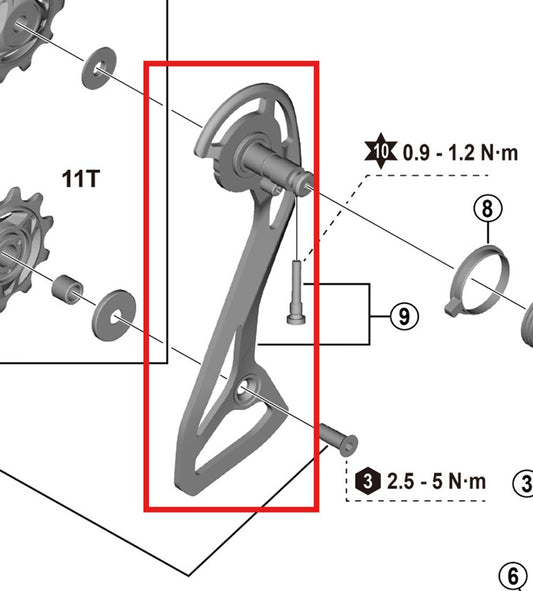 SHIMANO RD-R7100 External Rear Derailleur Cage and Screw