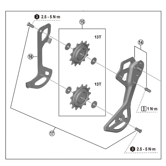 SHIMANO XTR RD-M8250 GS 12V bakväxelhållare