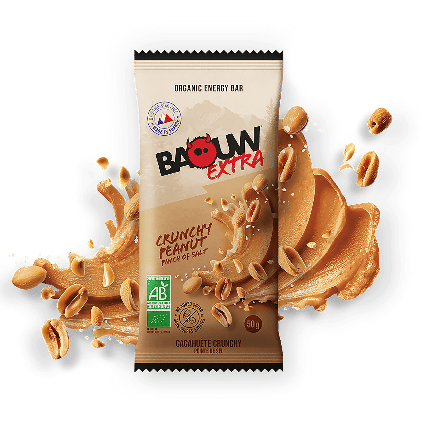 BAOUW ORGANIC EXTRA Crunchy Peanut Energy Bar (50 g)