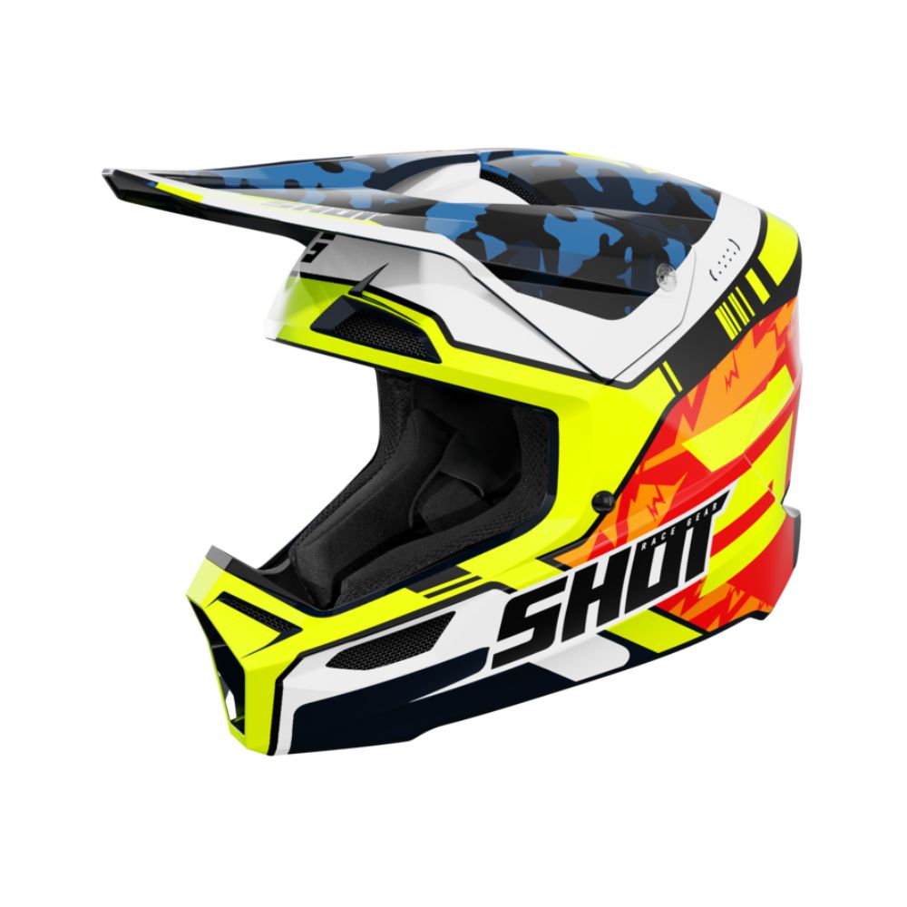 Casque BMX SHOT FURIOUS Junior Flash Blue Neon Yellow Glossy