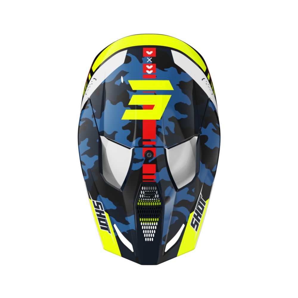 Casque BMX SHOT FURIOUS Junior Flash Blue Neon Yellow Glossy
