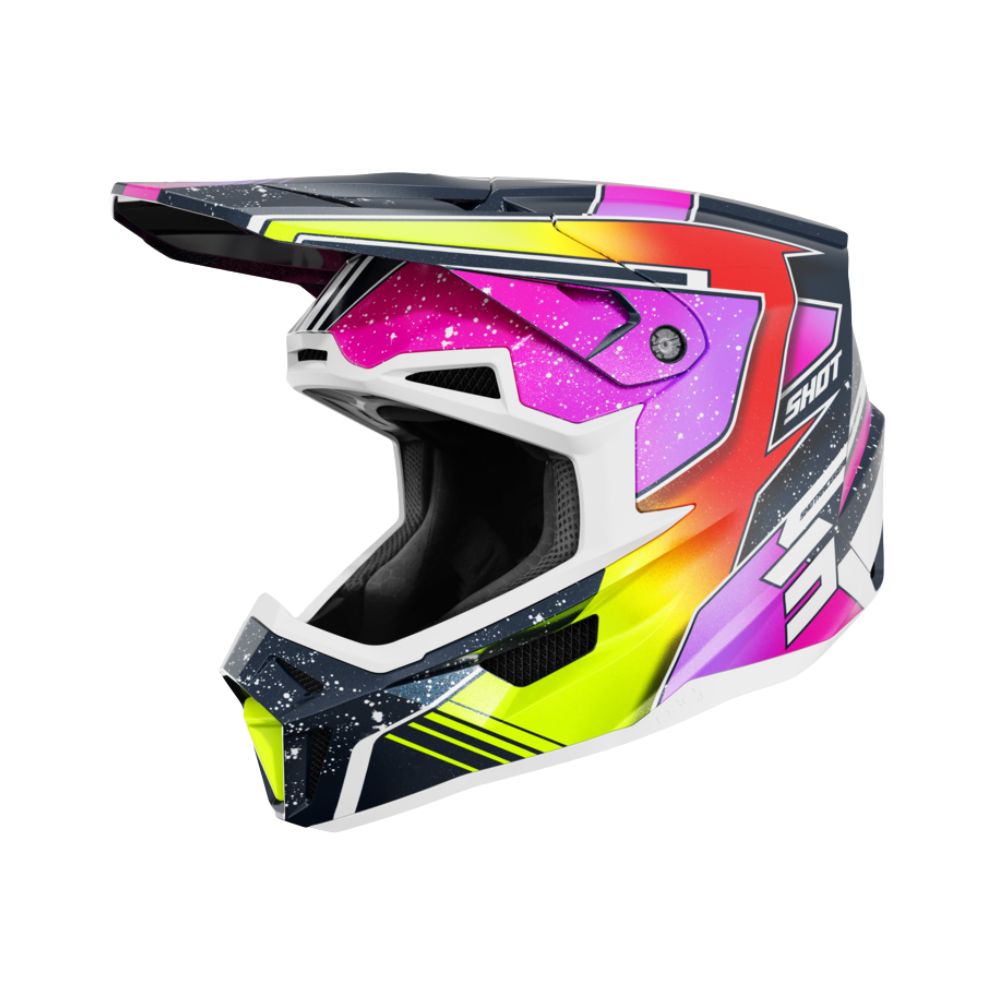 Casque BMX SHOT LITE Racing Blue Neon Yellow Pearly