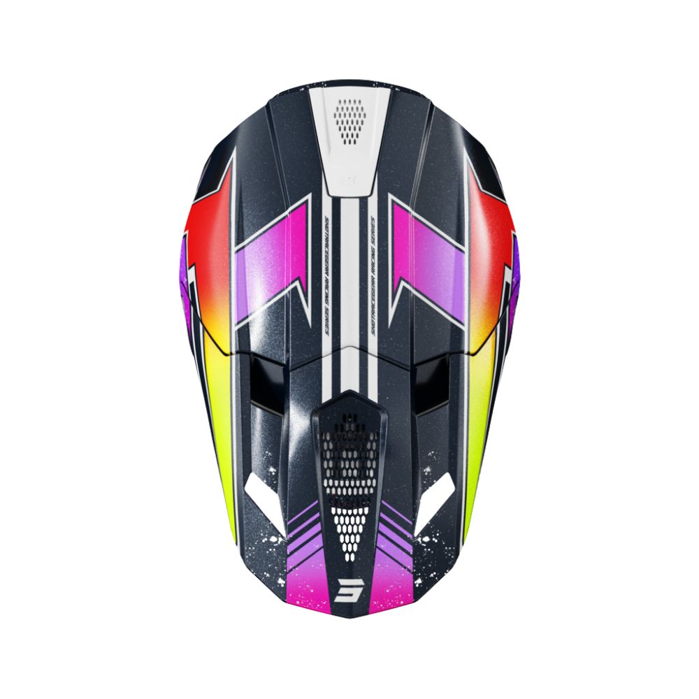 Casque BMX SHOT LITE Racing Blue Neon Yellow Pearly