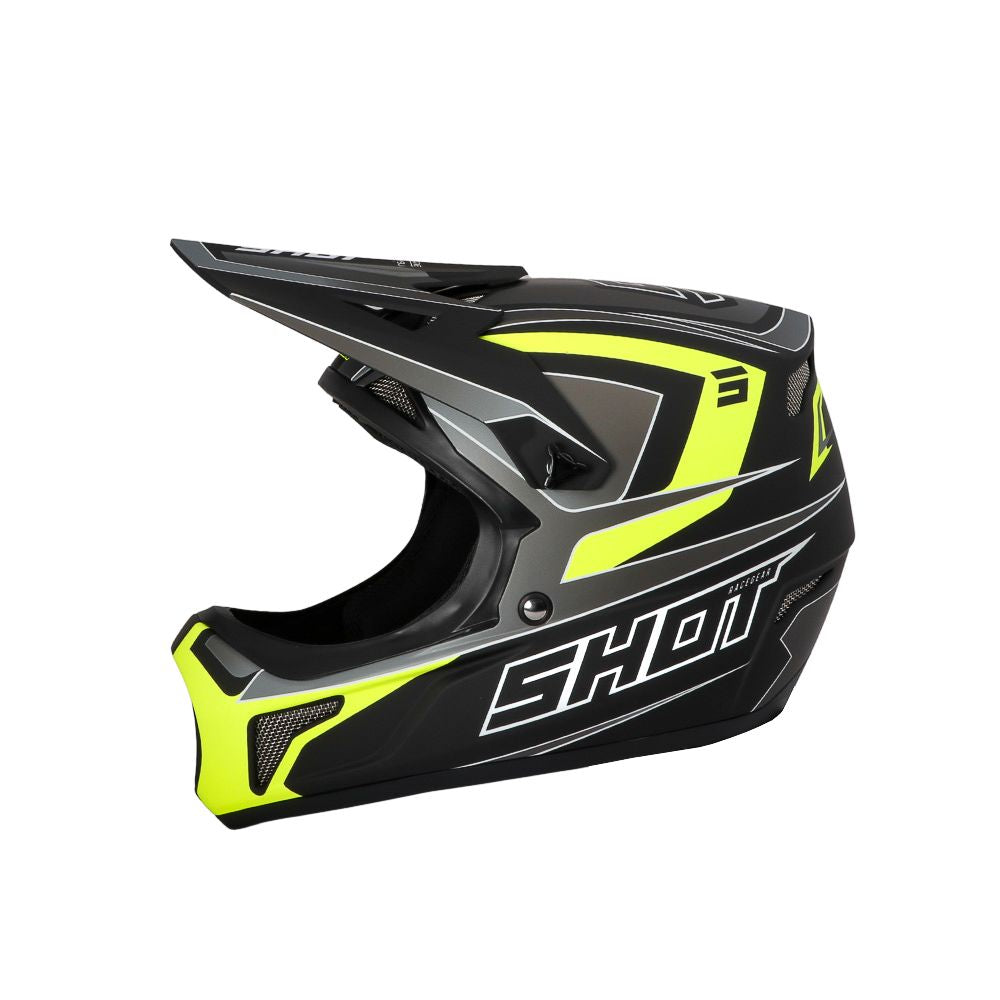 BMX-hjälm SHOT ROGUE Level svart neongul matt