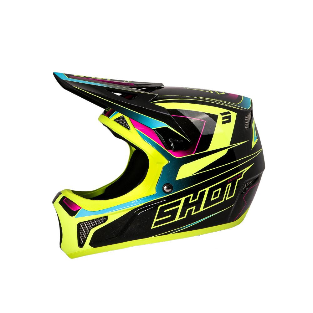 BMX-hjälm SHOT ROGUE Level neongul/pärlemorrosa