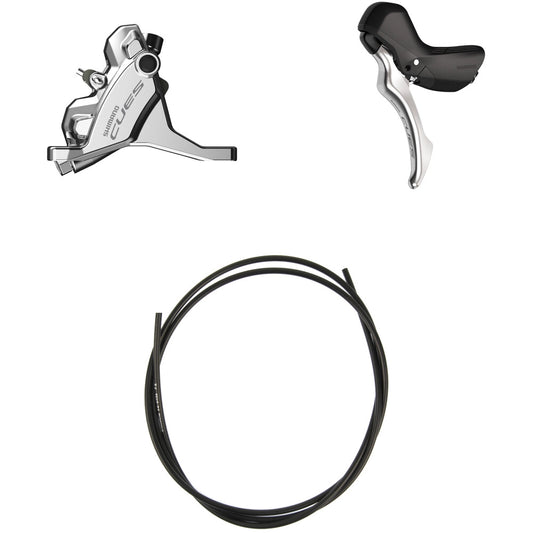 Vänsterreglage och frambromsok SHIMANO CUES U6030 Mono Flatmount utan bromsskiva - Polish Silver Edition