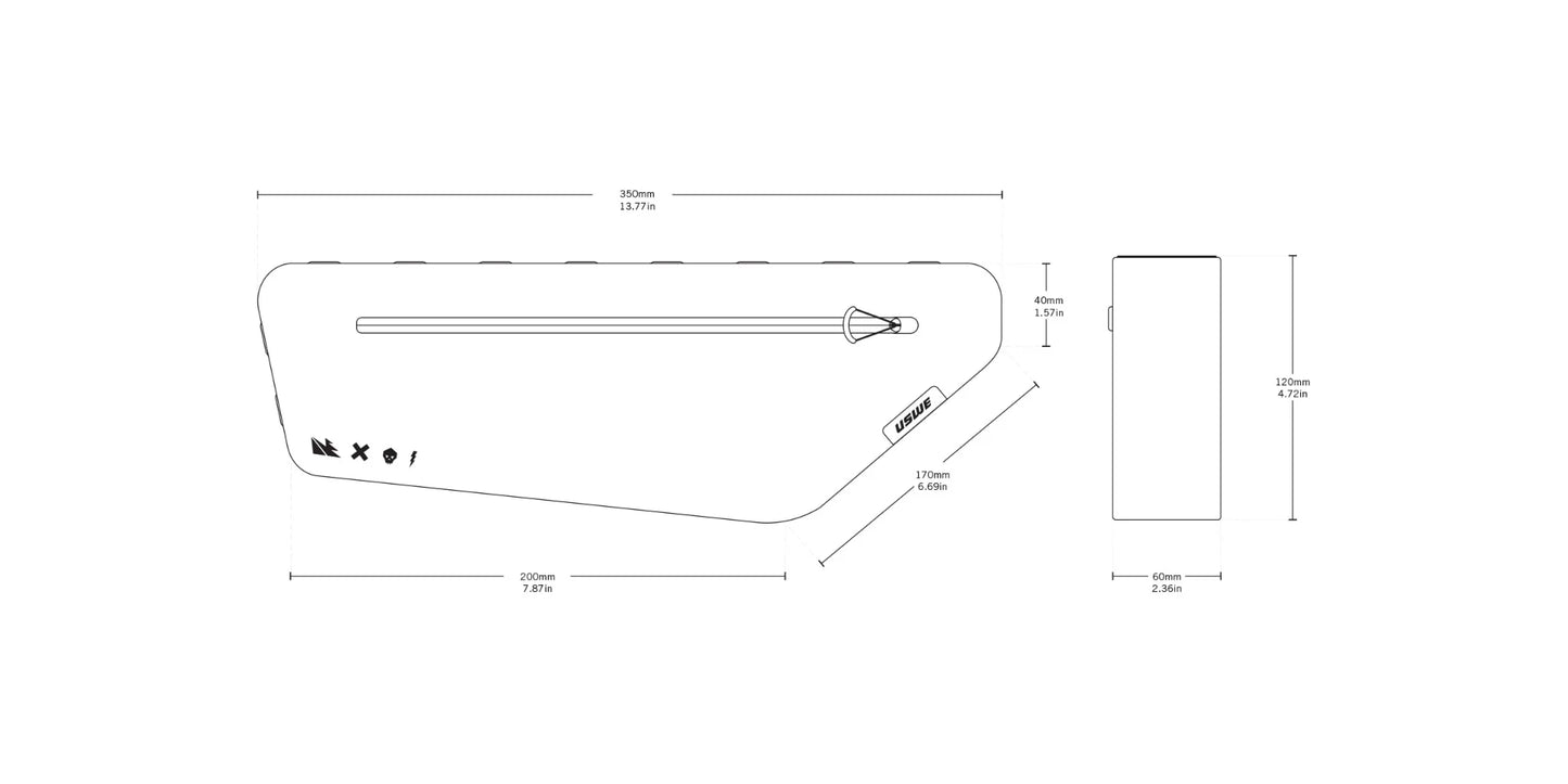 USWE FRAME TUBE SMALL 2,6 L svart ramväska