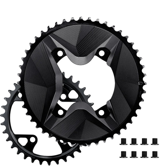 Par kedjeklingor 12V ALUGEAR AERO 110 BCD för Shimano GRX Svart