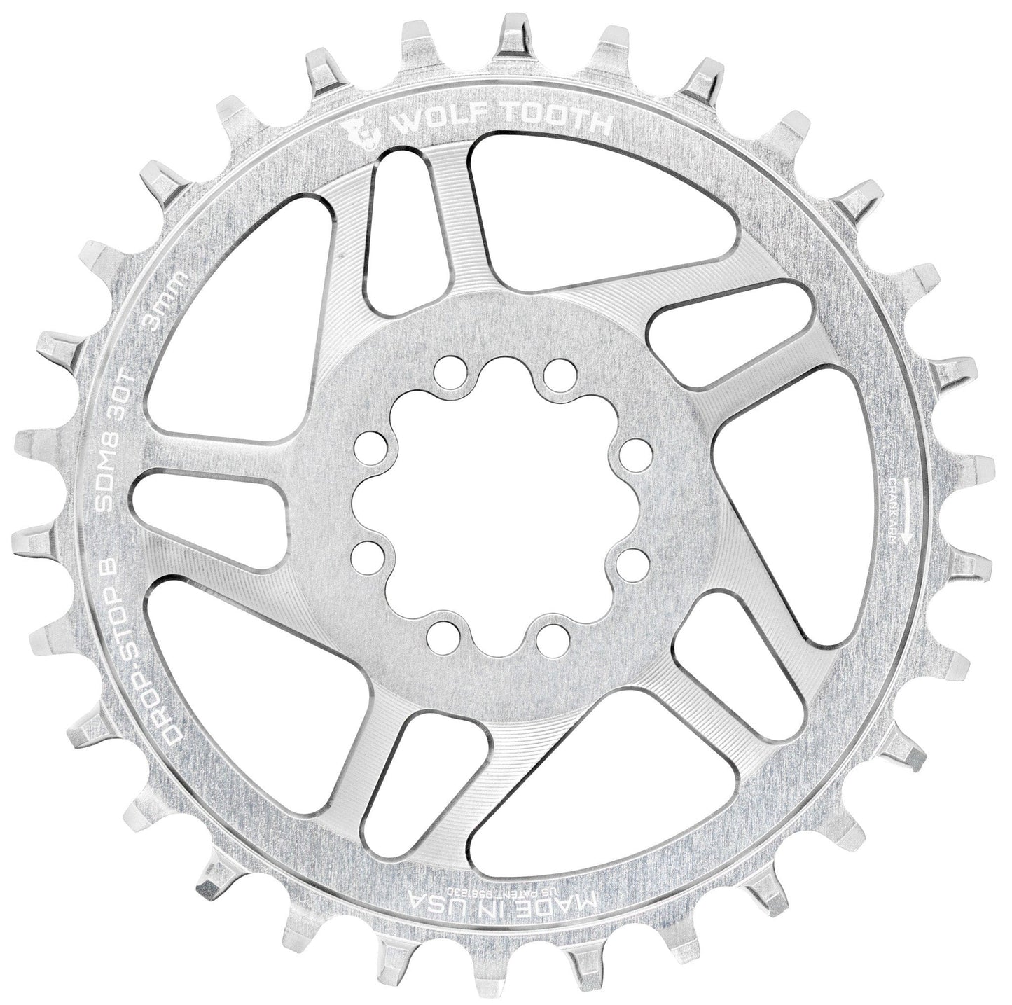WOLF TOOTH BOOST Direktmontering SRAM Raw Silver Mono-kedjehjul