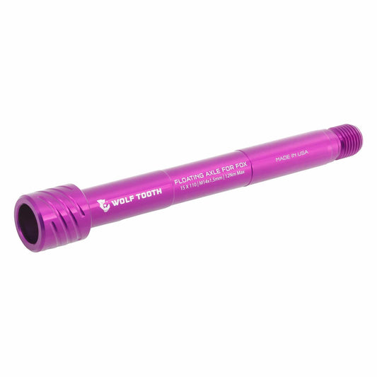 WOLF TOOTH Framhjulsaxel för FOX-gaffel 36/38 15x110 mm Boost Violet