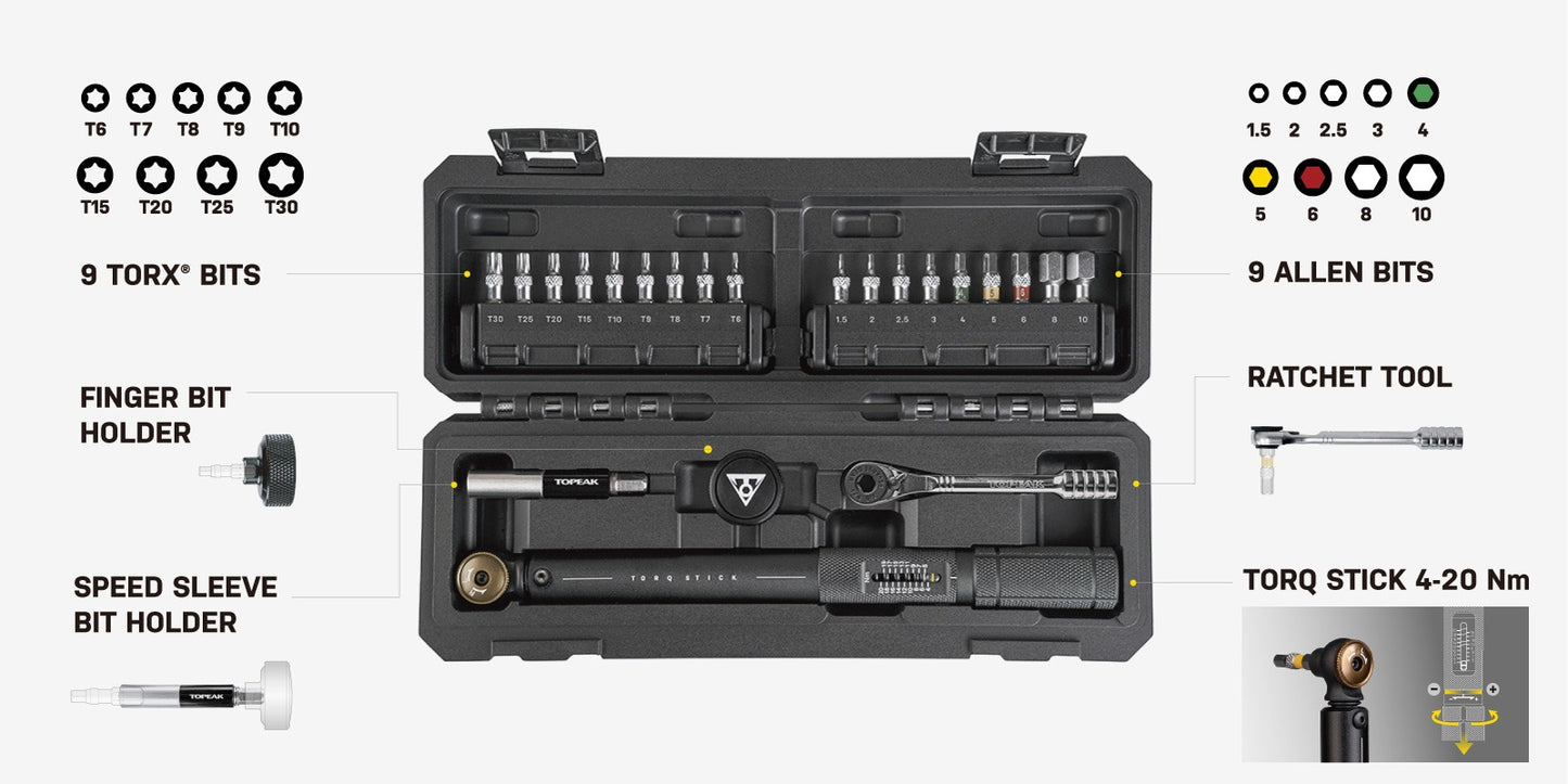 Vridmoment TOPEAK STICK PRO momentnyckel (4-20 Nm)