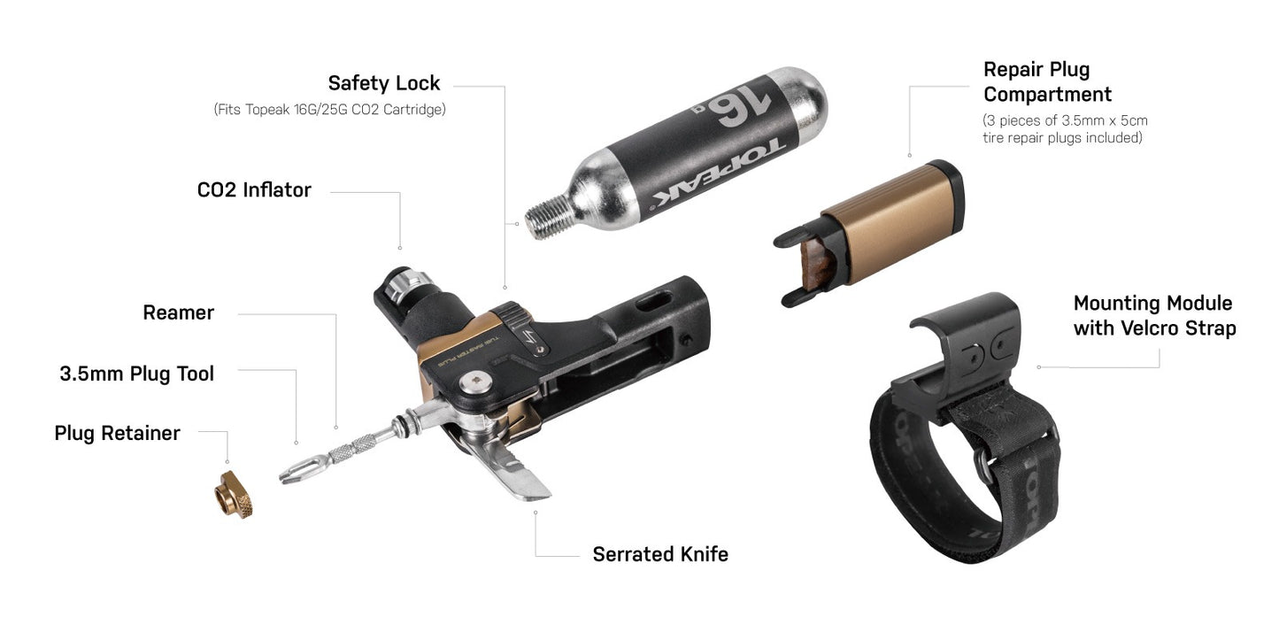 Co2-multiverktyg TOPEAK TUBI MASTER+ (16 g)