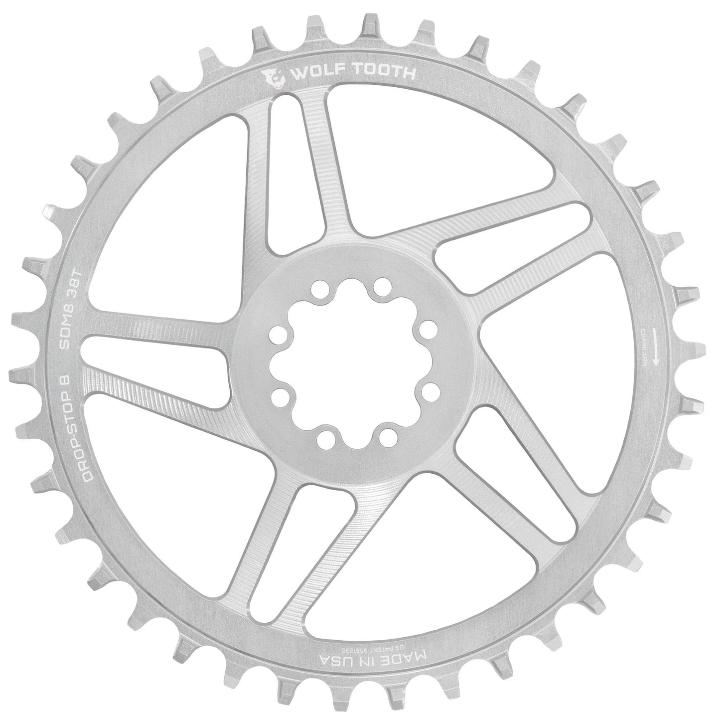 WOLF TOOTH GRAVEL Direktmonterad SRAM 8-håls monokedjekrans i råsilver