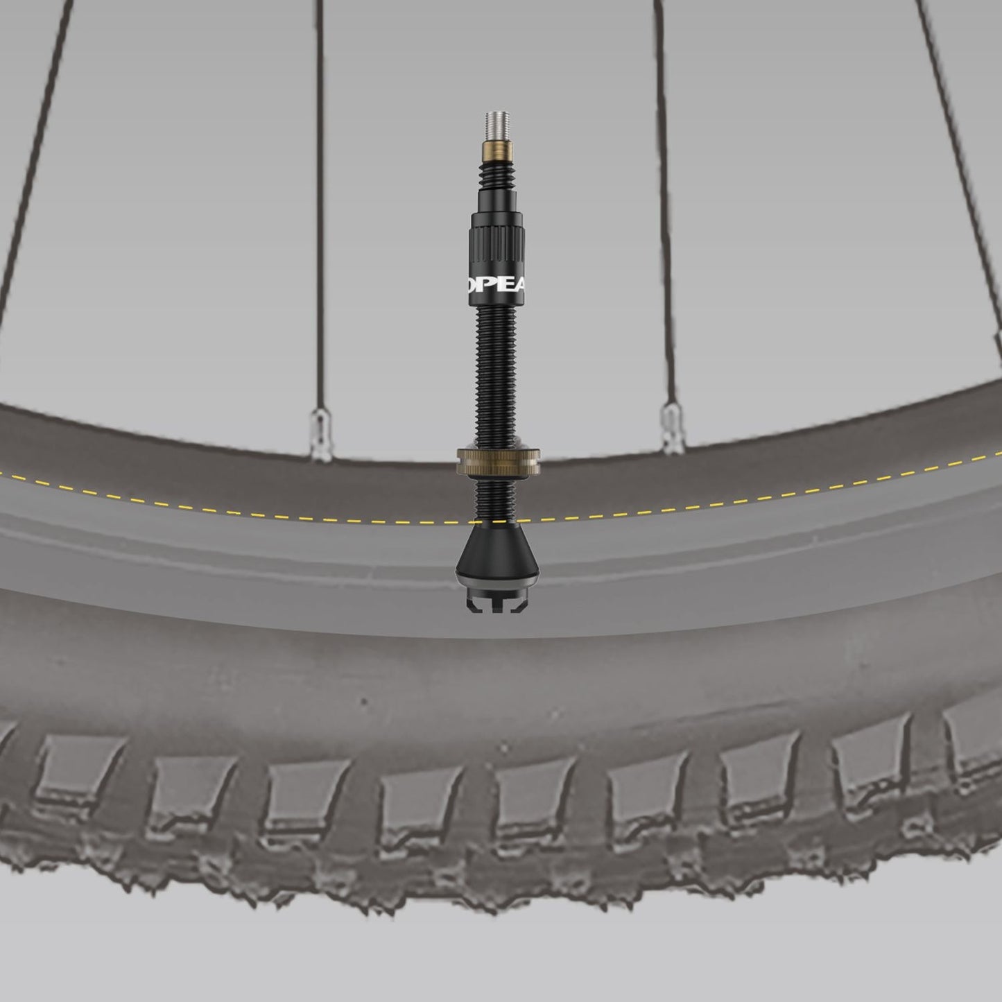 Uppsättning med 2 TOPEAK TURBOFLOW Tubeless-ventiler Svart