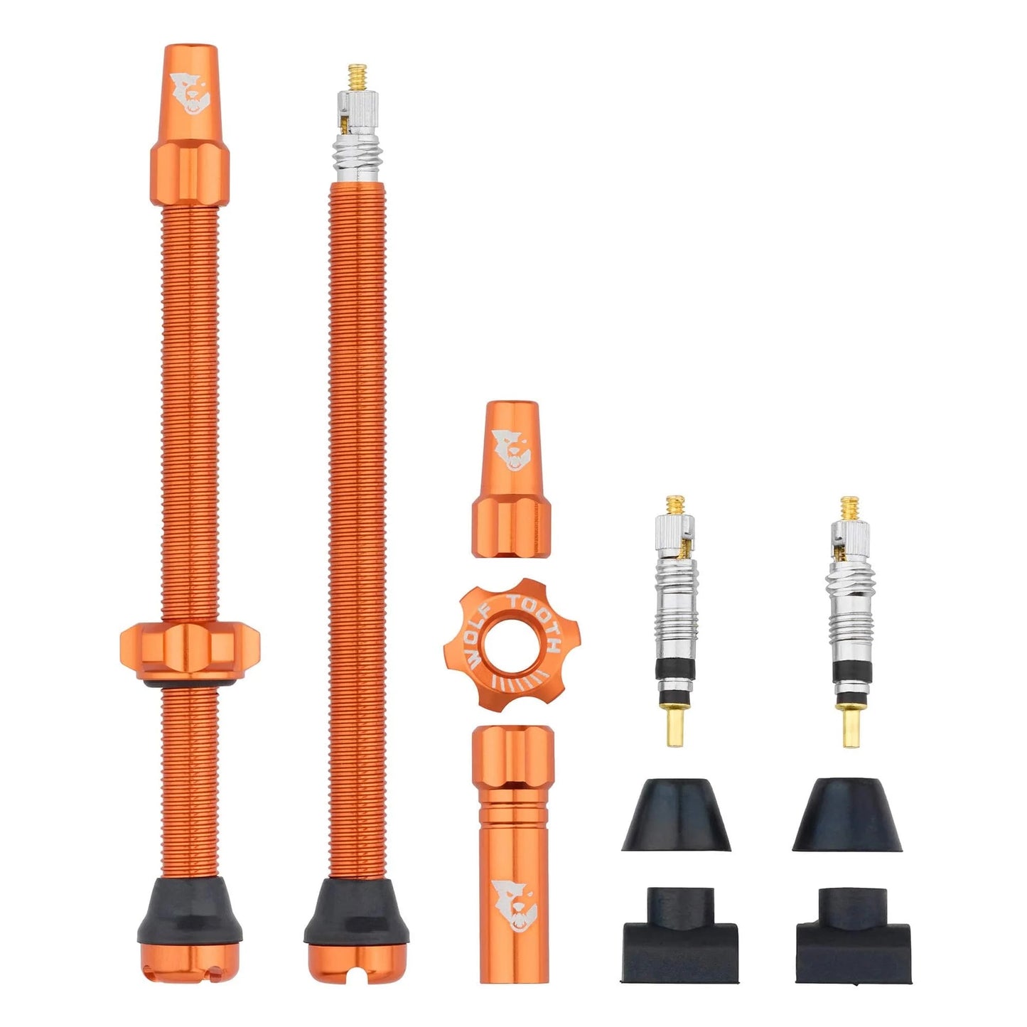 Uppsättning med 2 WOLF TOOTH Orange Tubeless-ventiler