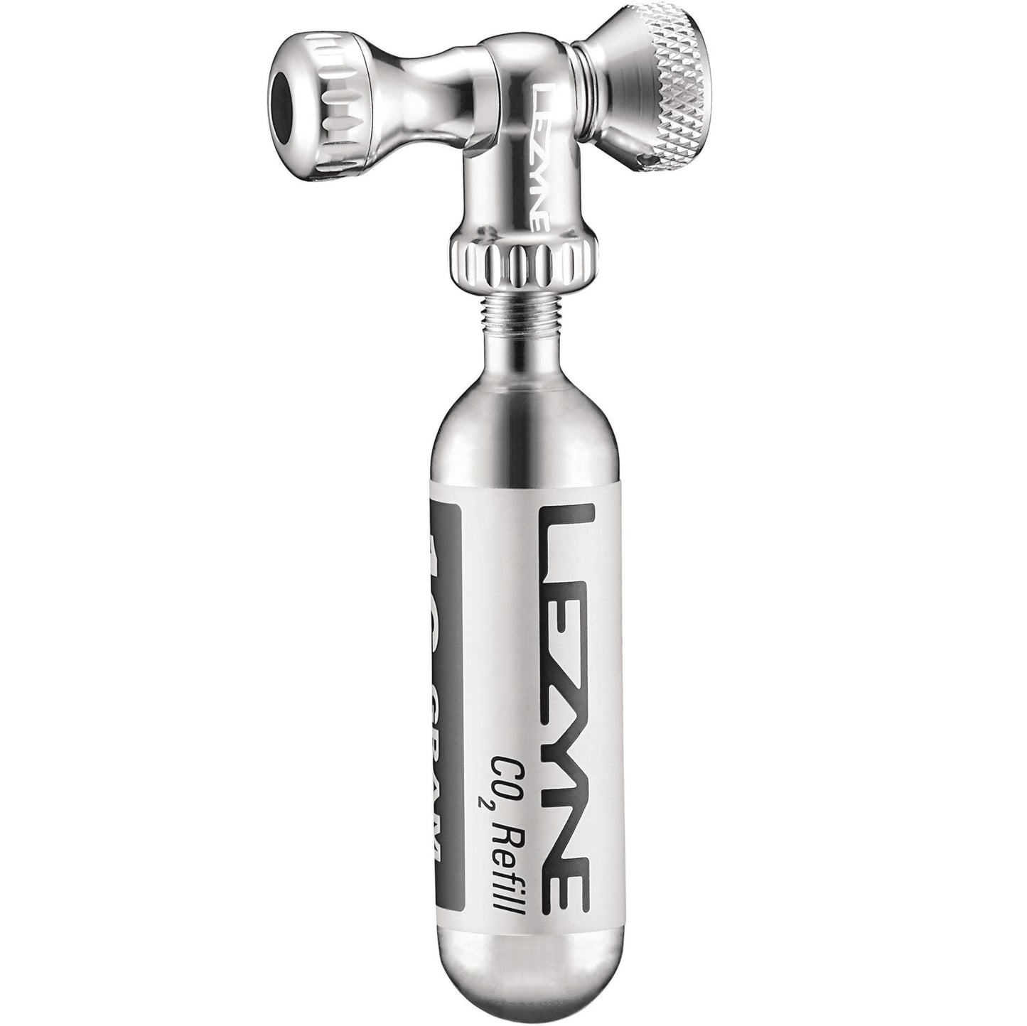 LEZYNE CONTROL DRIVE CO2 Inflator + 16 g Threaded CO2 Cartridge (x1) Silver