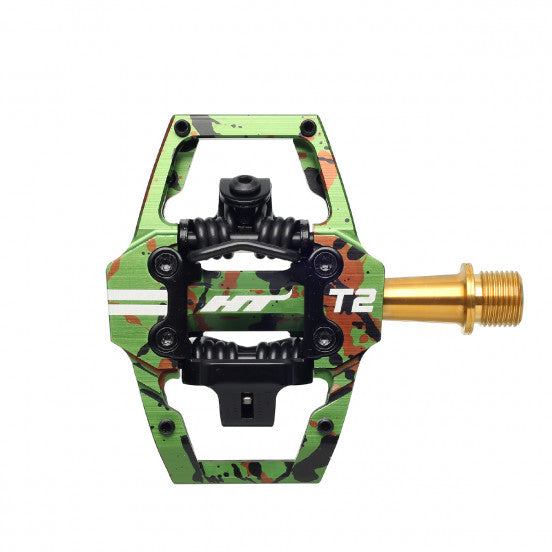 HT COMPONENTS ENDURO T2T Titanium Camo Green-pedaler