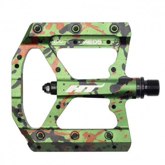 HT COMPONENTS EVO+ AE05 Camo Green flat pedals