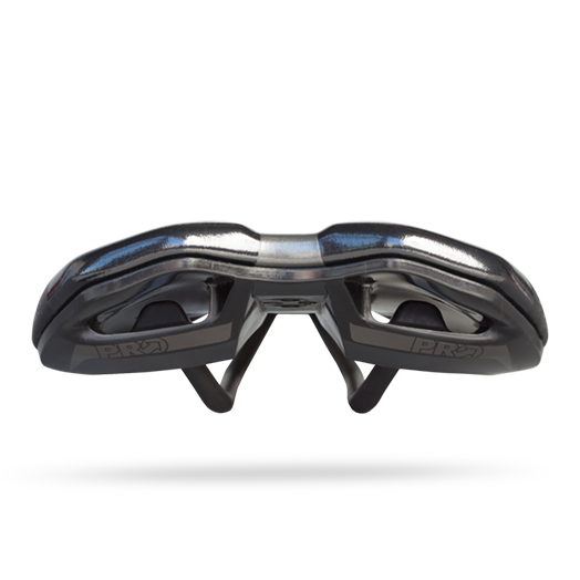 PRO GRIFFON GEL 142 mm sadel med skenor i rostfritt stål Svart