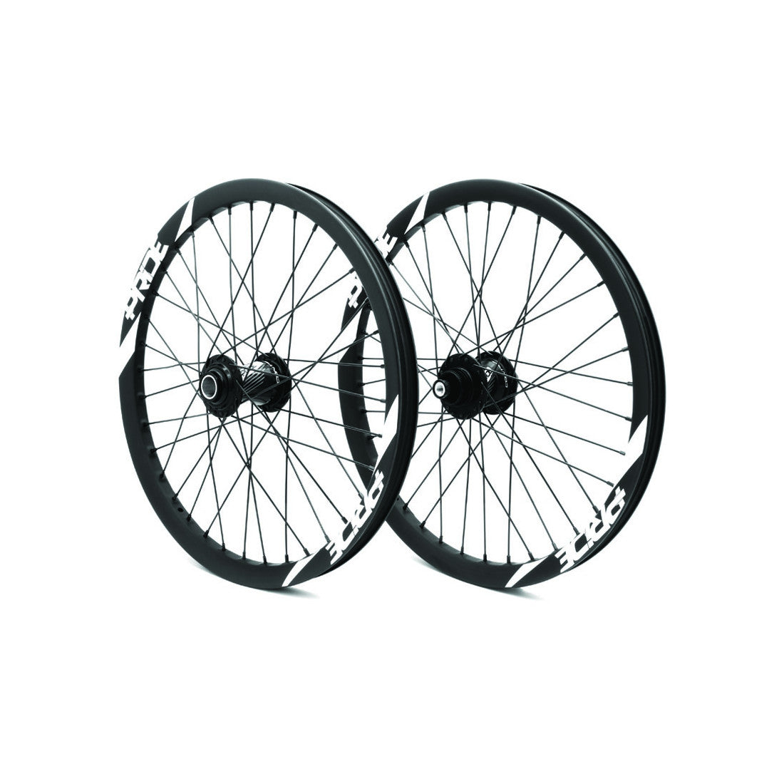 PRIDE 20" (406mm) Carbon Wave Matt White Disc Control V2 20/15mm Axle Wheel Set Black/White