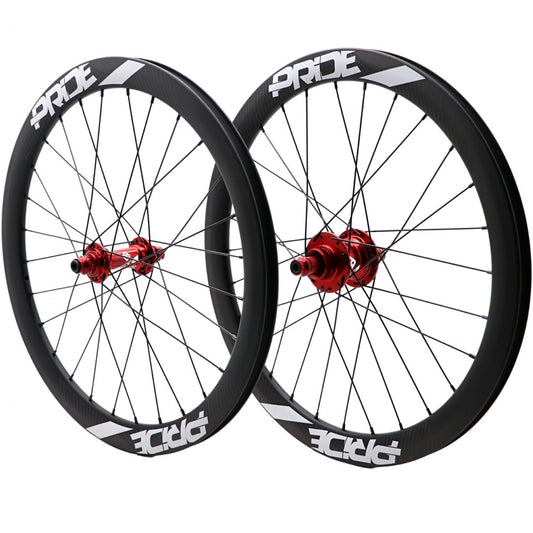 Hjulpar PRIDE 20" (451mm) Kolfiber Gravity Matt Disc Pride Control V1 Axlar 10/10mm Röd